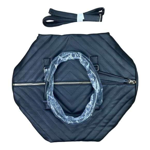 Ms. Lovely Black Large Chevron Weekender Duffle Bag - 22” x 10” x 11” - Picture 2 of 6